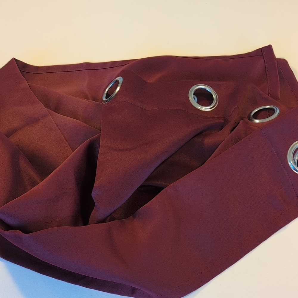 2 Elegant Burgundy Curtains with Grommets